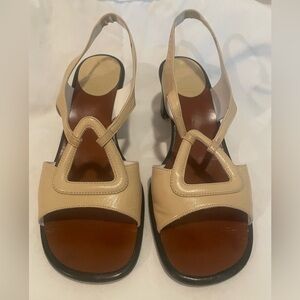 Bruno Magli Cream Leather Sandals Size 9